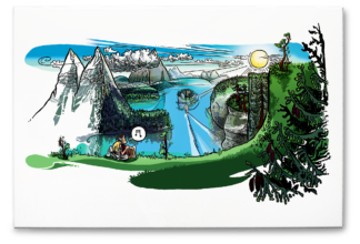 Tableau "Merci" 60X40X2