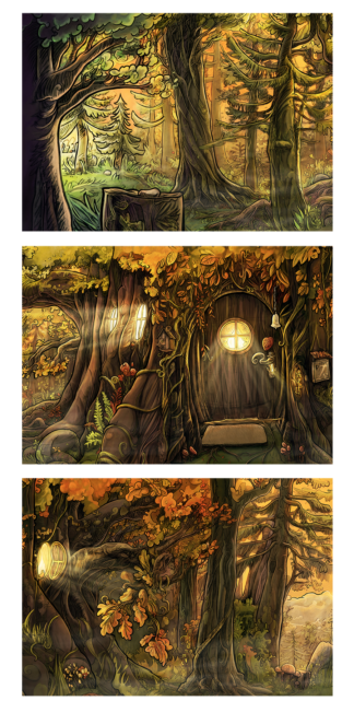 3 Cartes Postales - Rendez-vous dans la forêt 3