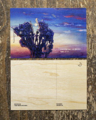 Carte postale en bois - Crépuscule