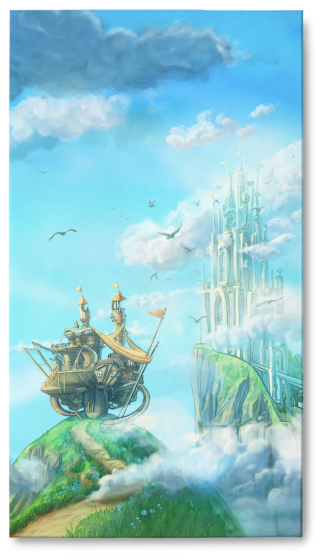 Tableau "Maison de Mi" 36X64X2