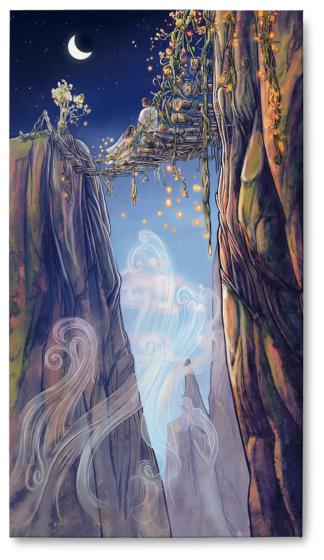 Tableau "Les mariés" 36X64X2