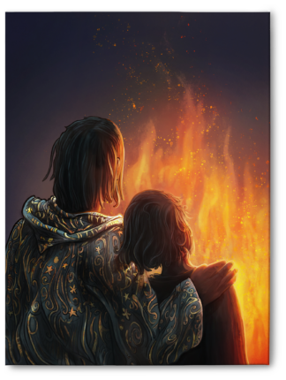 Tableau "Mi et le roi" 60X50X2