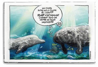 Tableau "Y'a-t-il une vie en dehors de l'eau?" 60X40X2